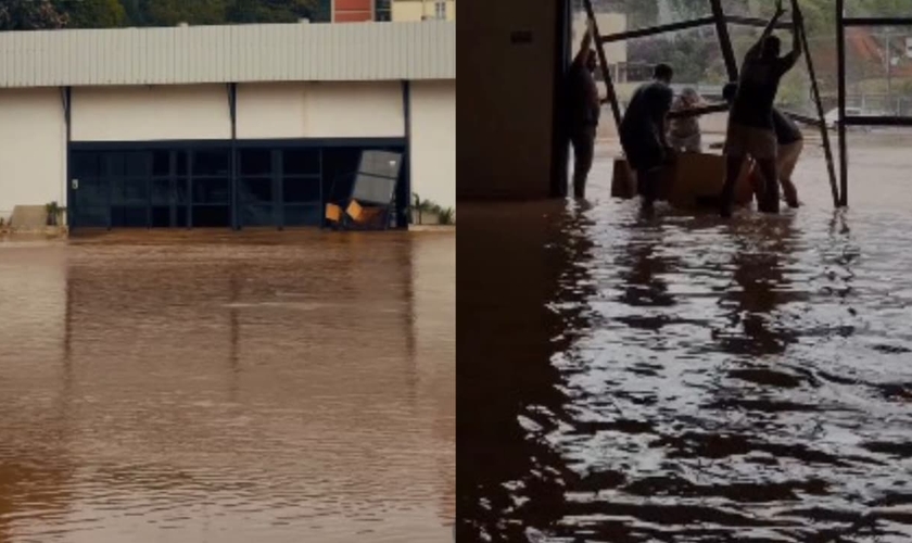 “A Igreja do Brasil” foi invadida pela água. (Foto: Reprodução/Instagram/William Hudson).
