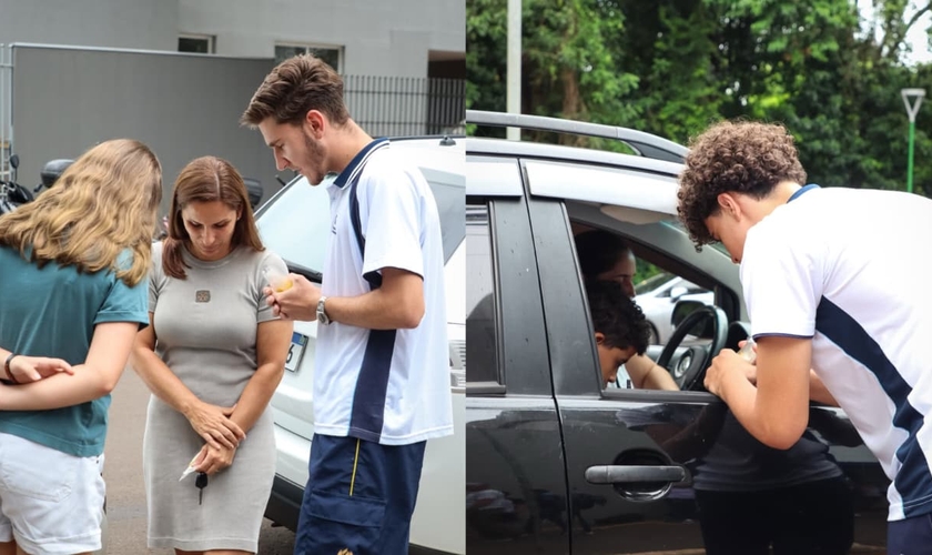 Os estudantes ofereceram orações às famílias. (Foto: Instagram/Colégio Adventista de Maringá).