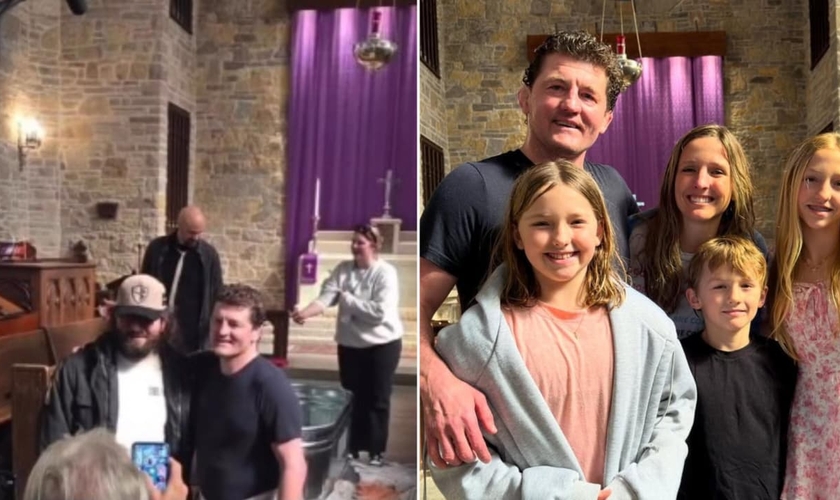 Ben Askren foi batizado nas águas. (Foto: Reprodução/Instagram/Sport and Faith/Reprodução/Instagram/benaskren).