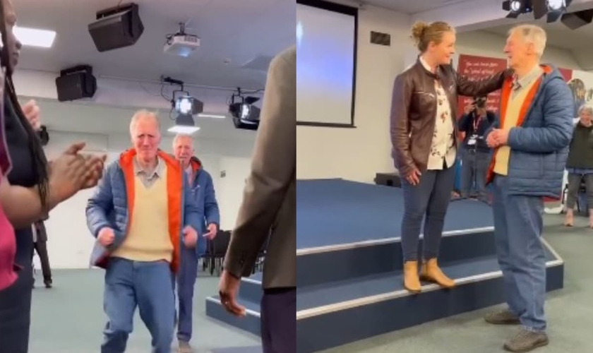 O homem foi curado durante um culto nos EUA. (Foto: Reprodução/Instagram/Terradez Ministries).