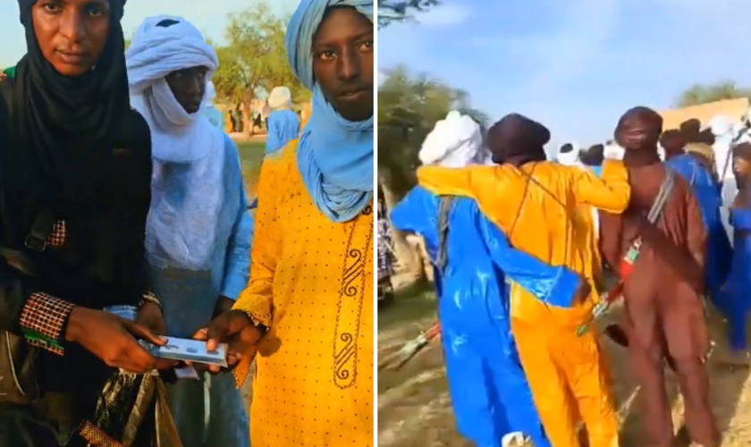 Missionário distribui dispositivos bíblicos para os Fulani na Nigéria. (Captura de tela/X/AFG_0007)