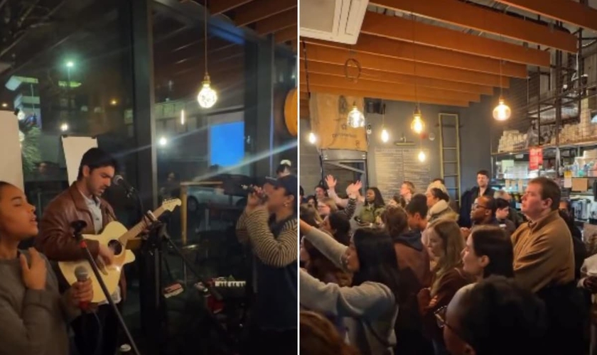 O encontro reuniu cristãos de várias igrejas para louvar e orar juntos. (Foto: Reprodução/Instagram/Betsy Strada).