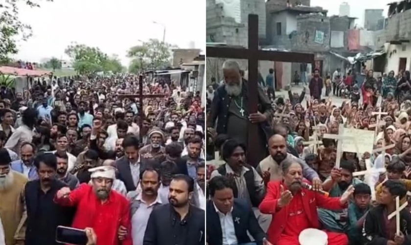 Os moradores protestaram contra a ordem de despejo. (Foto: Reprodução/Facebook/Julius Salik).