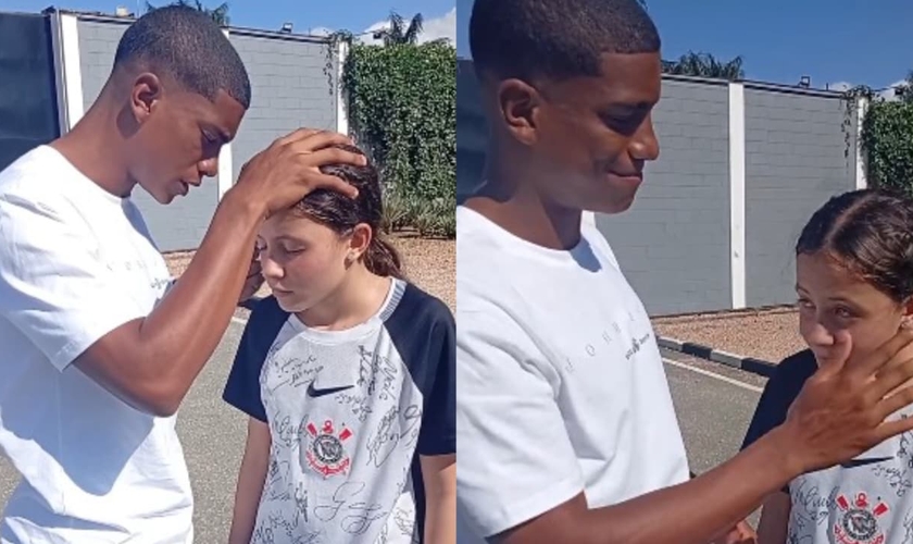 João Vitor Jacaré intercedeu para que Nick dedique sua juventude a Deus. (Foto: Reprodução/Instagram/john.favela).