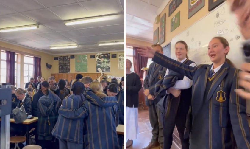 Estudante testemunha cura após oração em sala de aula. (captura de tala/X/afagerbakke)