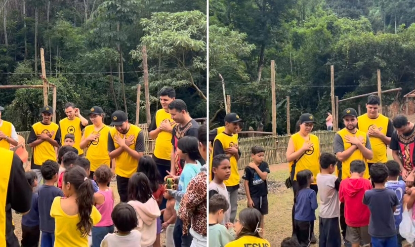 Os indígenas foram alcançados pelo Evangelho. (Foto: Reprodução/Instagram/Lucas Teodoro)