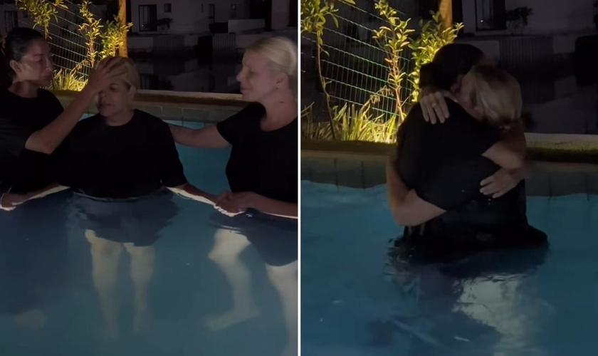 O batismo da mãe. (Foto: Reprodução/Instagram/Maria Luquet)