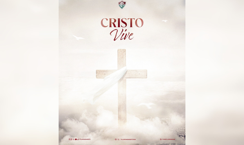 Post de Páscoa do Fluminense destaca a ressurreição de Cristo. (Foto: Instagram/FluminenseFC)