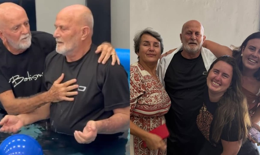 Paulo Roberto aceitou Jesus e foi batizado. (Foto: Reprodução/Instagram/Erika Tamiozzo/Instagram/Agnez Tamiozzo).