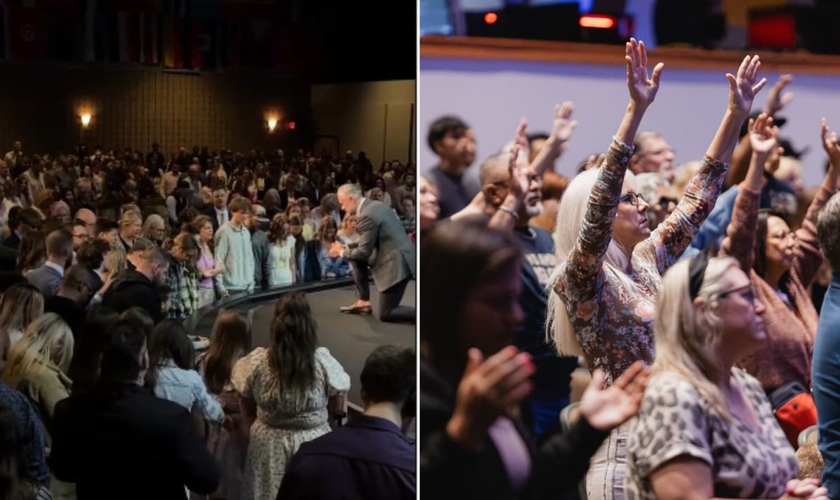Muitas igrejas registraram conversões nos cultos de Páscoa. (Foto: Reprodução/Instagram/Radiant Church/Instagram/Lakepointe Church).