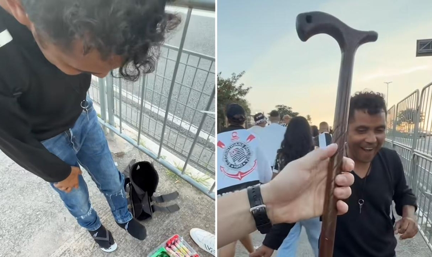 O homem foi curado no estádio de futebol em SP. (Foto: Reprodução/Instagram/Luca Martini)