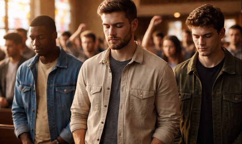 Dados coletados entre 2024 e 2025, apontam que 42% dos jovens homens disseram considerar a religião muito importante. (Imagem ilustrativa gerada por IA)