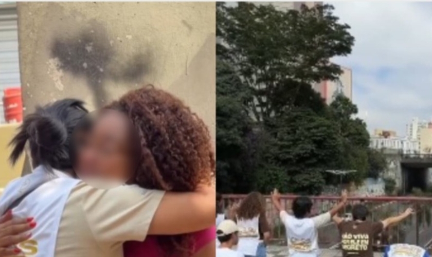 A mulher recebeu oração dos cristãos e desistiu de tirar sua vida. (Foto: Reprodução/Instagram/Allan Machado).