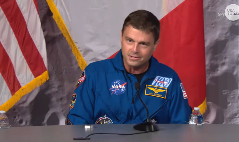 O astronauta da NASA e comandante da Artemis II, Reid Wiseman. (Foto: Reprodução/YouTube/USA TODAY)