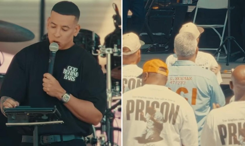 Daddy Yankee pregando na prisão. (Foto: Reprodução/Instagram/God Behind Bars)