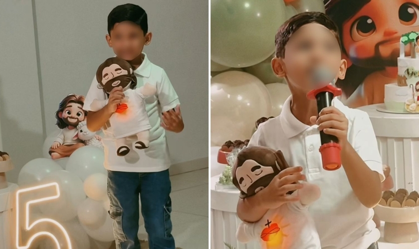 Derek louvando na festa. (Foto: Reprodução/Instagram/Priscila Chagas)