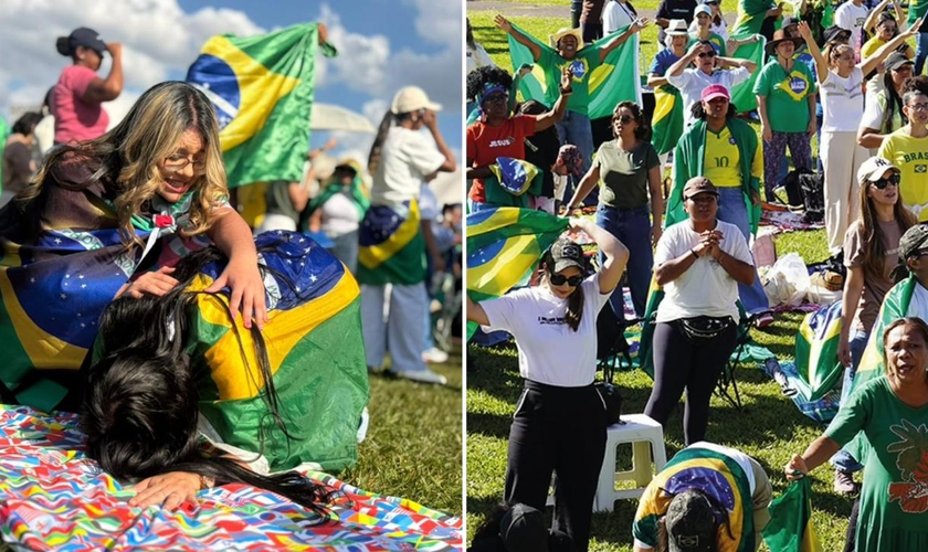 A multidão clamou pelo futuro do Brasil e consagrou a nação ao Senhor. (Foto: Reprodução/Instagram/A Million Women Brasil)