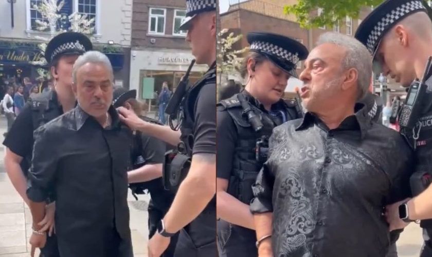 Steve Maile foi preso por policiais. (Foto: Reprodução/Instagram/Christian Concern).