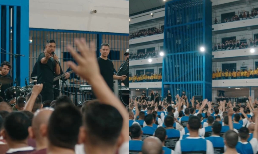 Mais de 4.000 presos adoraram com a banda “Miel San Marcos”. (Foto: Reprodução/YouTube/San Marcos Honey).