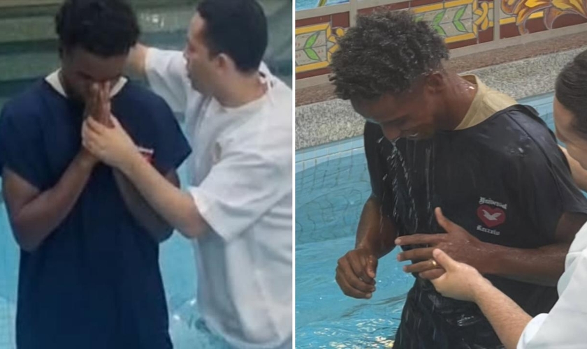 O batismo de Thiago Mendes. (Foto: Reprodução/Instagram/Thiago Mendes)