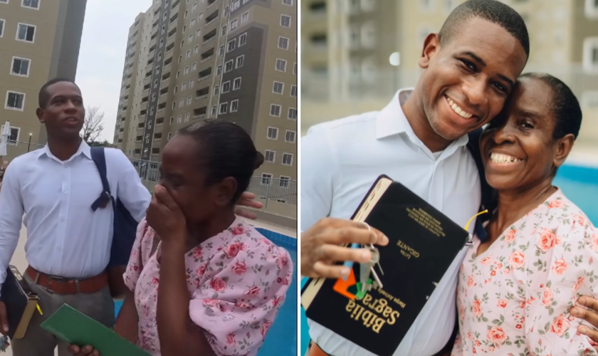 Kauan emociona a mãe com testemunho de fé durante a conquista do primeiro apartamento. (Captura de tela/Instagram/MRV)