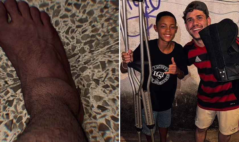 João e Ítalo após o culto. (Foto: Reprodução/Instagram/João Basques)