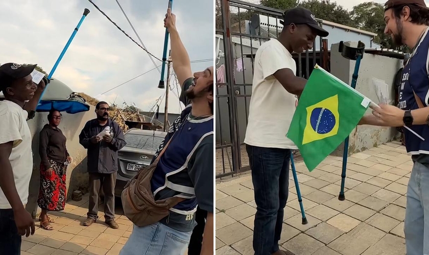 A cura do homem durante o evangelismo. (Foto: Reprodução/Instagram/Luca Martini)