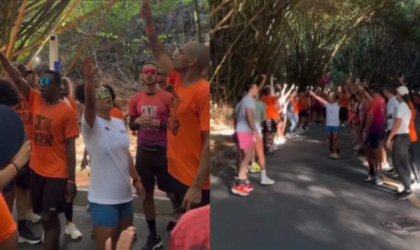 Diversas pessoas participaram do “Corre Cristão” em Salvador. (Foto: Reprodução/Instagram/corridacorrecristao/Reprodução/Instagram/alexia.srib).
