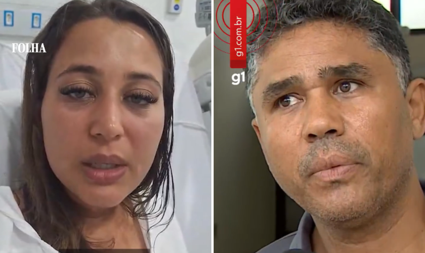 Bruna Damaris e o pai, Sidney José da Silva, falaram sobre o resgate e oração após resgate milagroso. (Captura de tela/Instagram/FolhaSPaulo/g1)