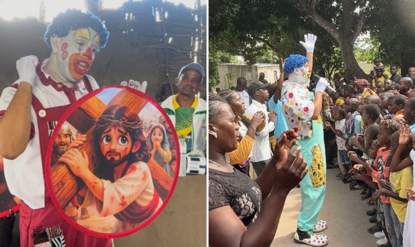 Palhaço Alegria em Moçambique. (Foto: Reprodução/Instagram/Palhaço Alegria)