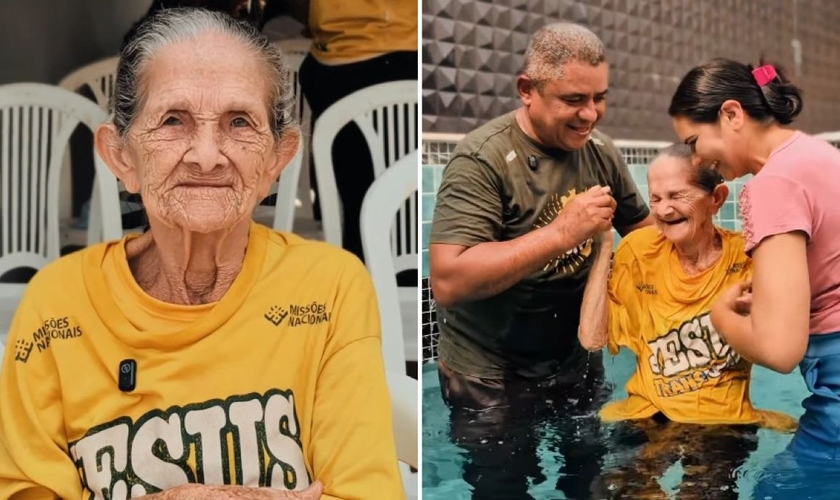 O batismo de Deusarina. (Foto: Reprodução/Instagram/Fabricio Freitas)