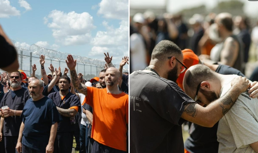 Dezenas de detentos se renderam a Jesus e foram batizados na prisão. (Foto: Reprodução/Instagram/Victory Church)