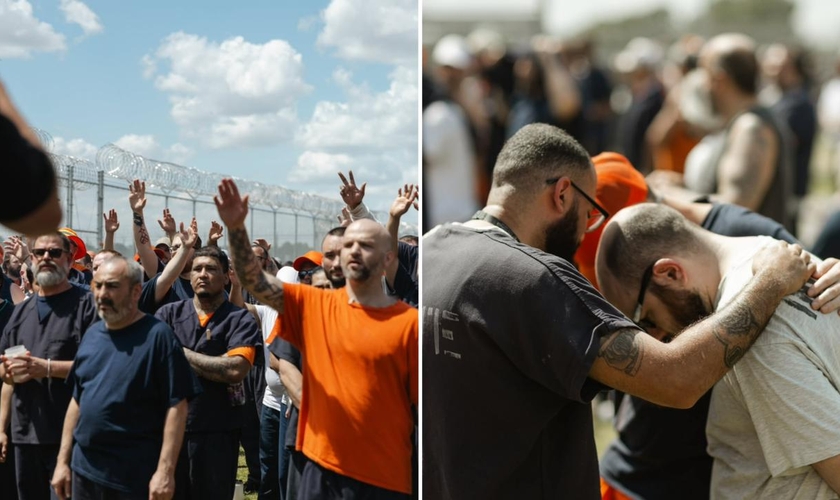 Dezenas de detentos se renderam a Jesus e foram batizados na prisão. (Foto: Reprodução/Instagram/Victory Church)