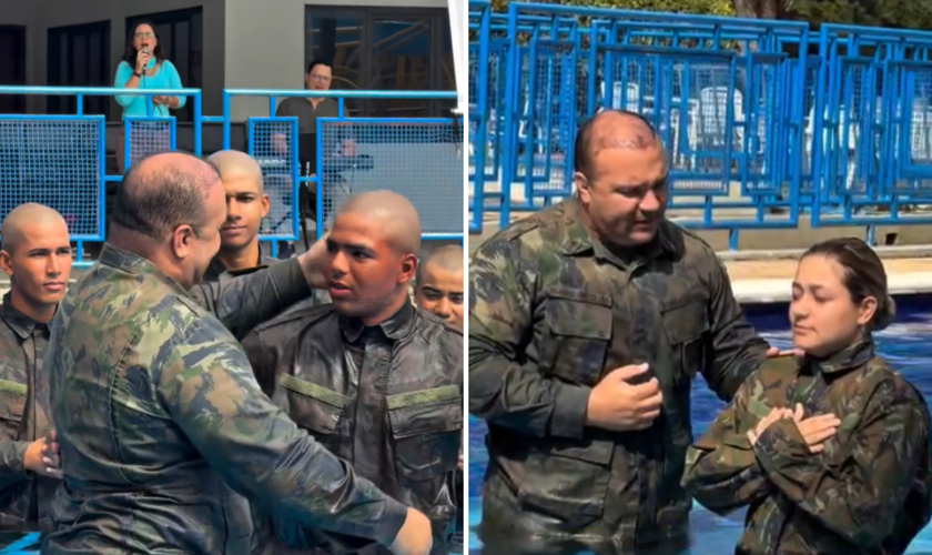 Recrutas da Força Aérea Brasileira são batizados em Brasília. (Foto: captura de tela/Instagram/ prclaudiobritto)