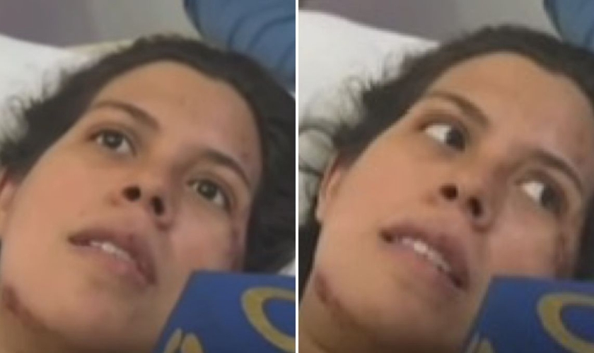 Dayana glorificando a Deus no hospital. (Foto: Reprodução/Instagram/BibliaTodo)