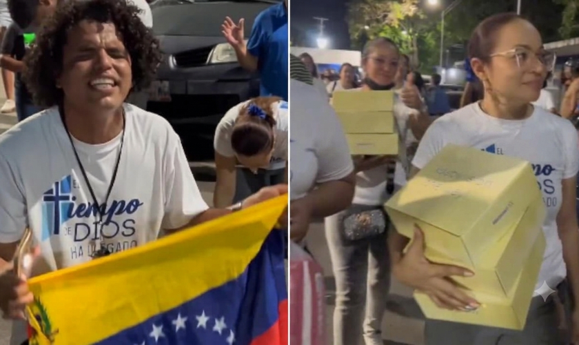 A Comunidade Cristã Kairos promoveu adoração e oração nas ruas. (Foto: Reprodução/Instagram/CCKAIROSOFFICIAL).