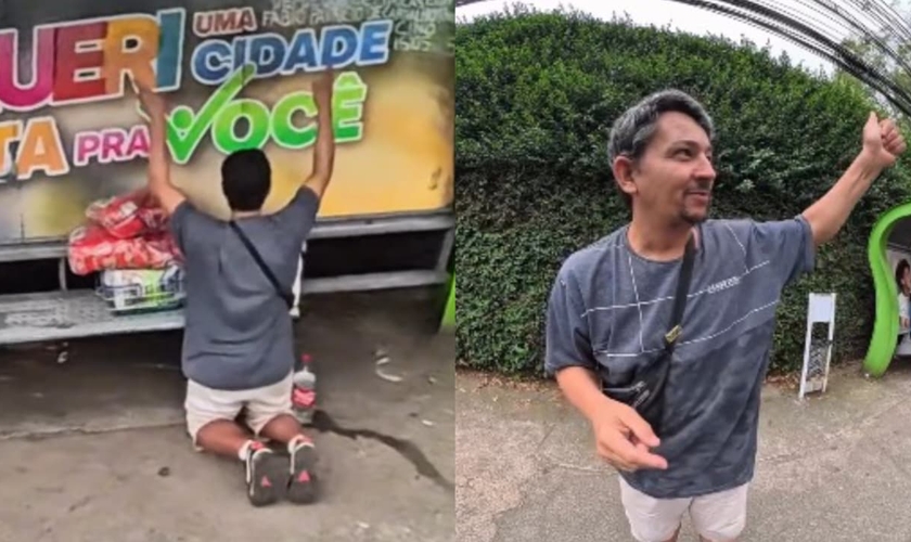 O ambulante recebeu ajuda do influenciador. (Foto: Reprodução/Instagram/valentim_o_anjo).