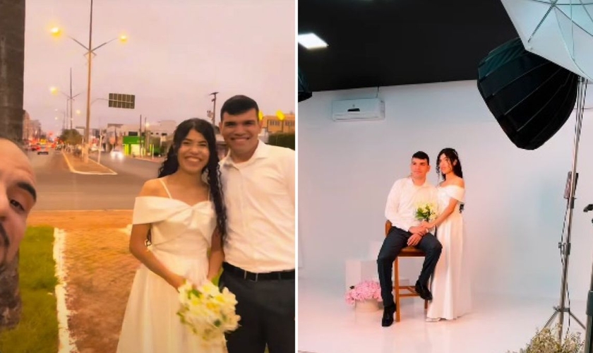 O casal recebeu um ensaio gratuito em um estúdio profissional. (Foto: Reprodução/Instagram/Elvis Amorim de Castro)