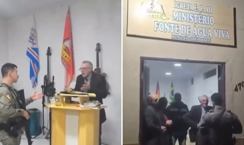 O culto foi interrompido por policiais armados no RS. (Foto: Reprodução/Facebook/Assembleianos de Valor)