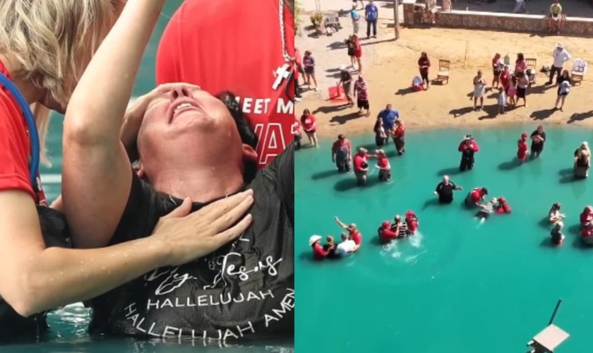 A missão de Kayla Gabbard realizou um grande batismo em Ohio. (Foto: Reprodução/Instagram/Kayla Gabbard).