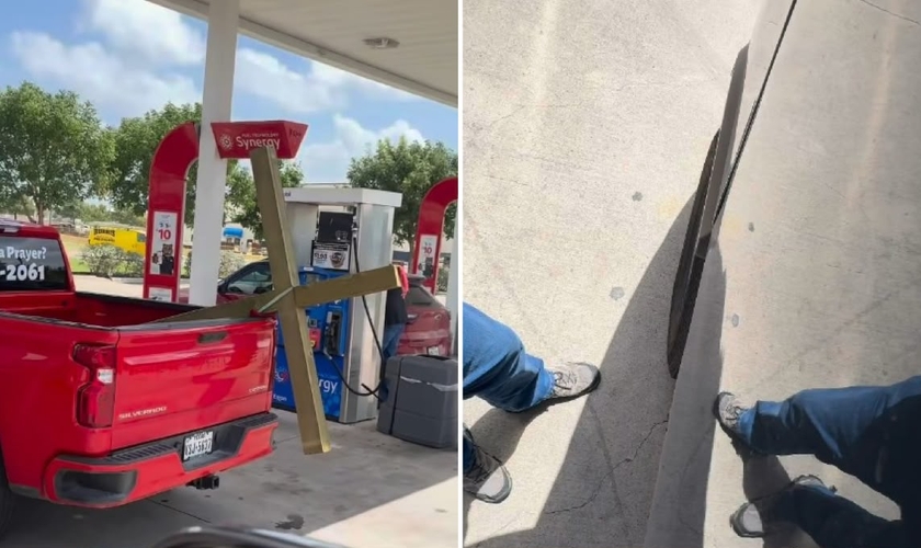 O dono do veículo orou por Sean em um posto de gasolina. (Foto: Reprodução/Instagram/Sean Bledsoe)