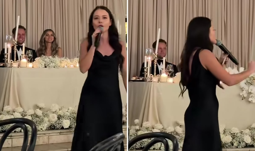 Polina Sagaydak pregando no casamento. (Foto: Reprodução/Instagram/Polina Sagaydak)
