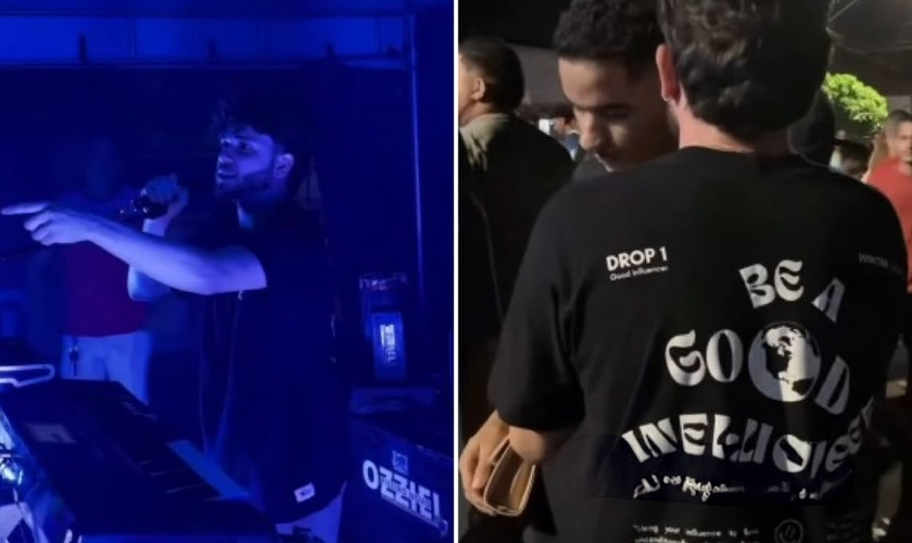 João evangelizando jovens no baile funk. (Foto: Reprodução/Instagram/João Basques)