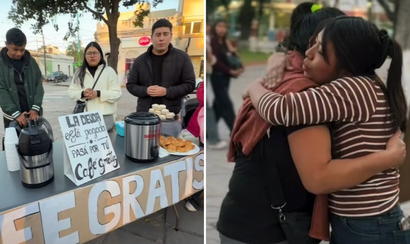 A ação evangelística nas ruas. (Foto: Reprodução/Instagram/Vida Joven)
