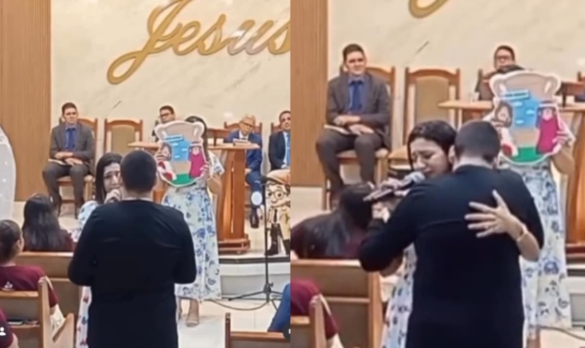A Tia Thais tranquilizou o menino. (Foto: Reprodução/Instagram/addubeauxleao).
