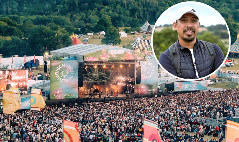 Pastor Robert Guanco foi atingido por queda de uma grande placa durante o Big Church Festival. (Fotos: GoFundMe/Bigchurchfestival)