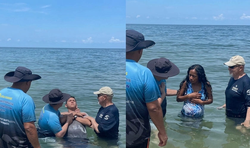 A missão batizou os convertidos em uma praia na Venezuela. (Foto: Reprodução/Instagram/somosacompanamiento).