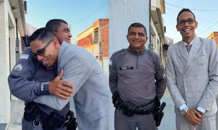 Diego Oliveira se reencontrou com o sargento Junior Gusmao. (Foto: Reprodução/Instagram/diego.oliveyra).