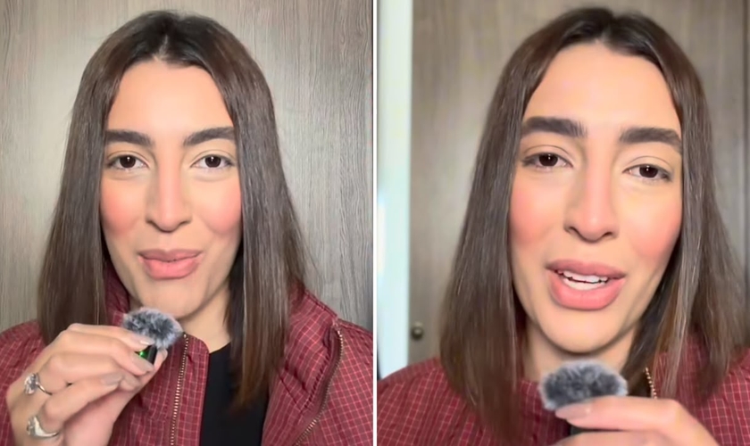 Giovana Poubel contando seu testemunho de cura. (Foto: Reprodução/Instagram/Giovana Poubel)