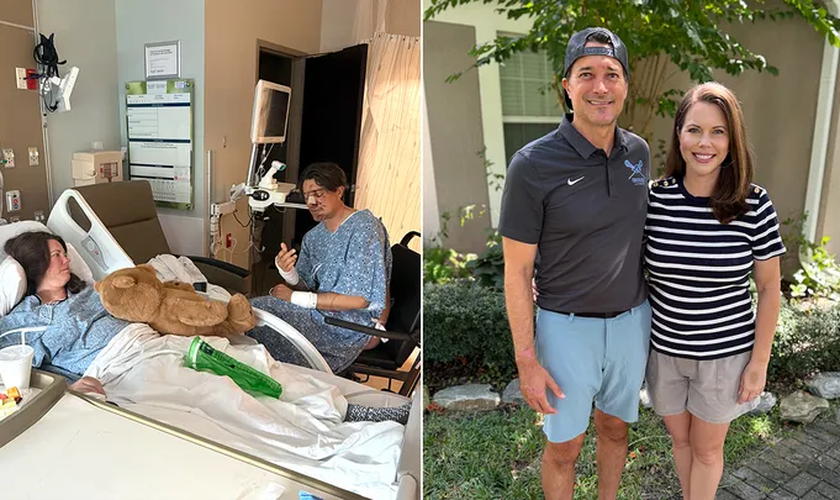  Aaron e sua esposa Clare sofreram ferimentos graves, mas foram curados. (Foto: Fox News/Família Walenga).